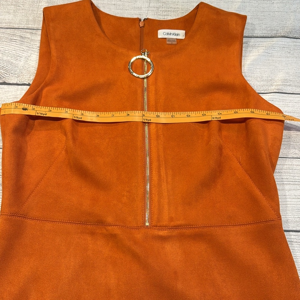 Women’s Calvin Klein Dress NWT size 12 MSRP $134 rust/burnt orange - Picture 6 of 15